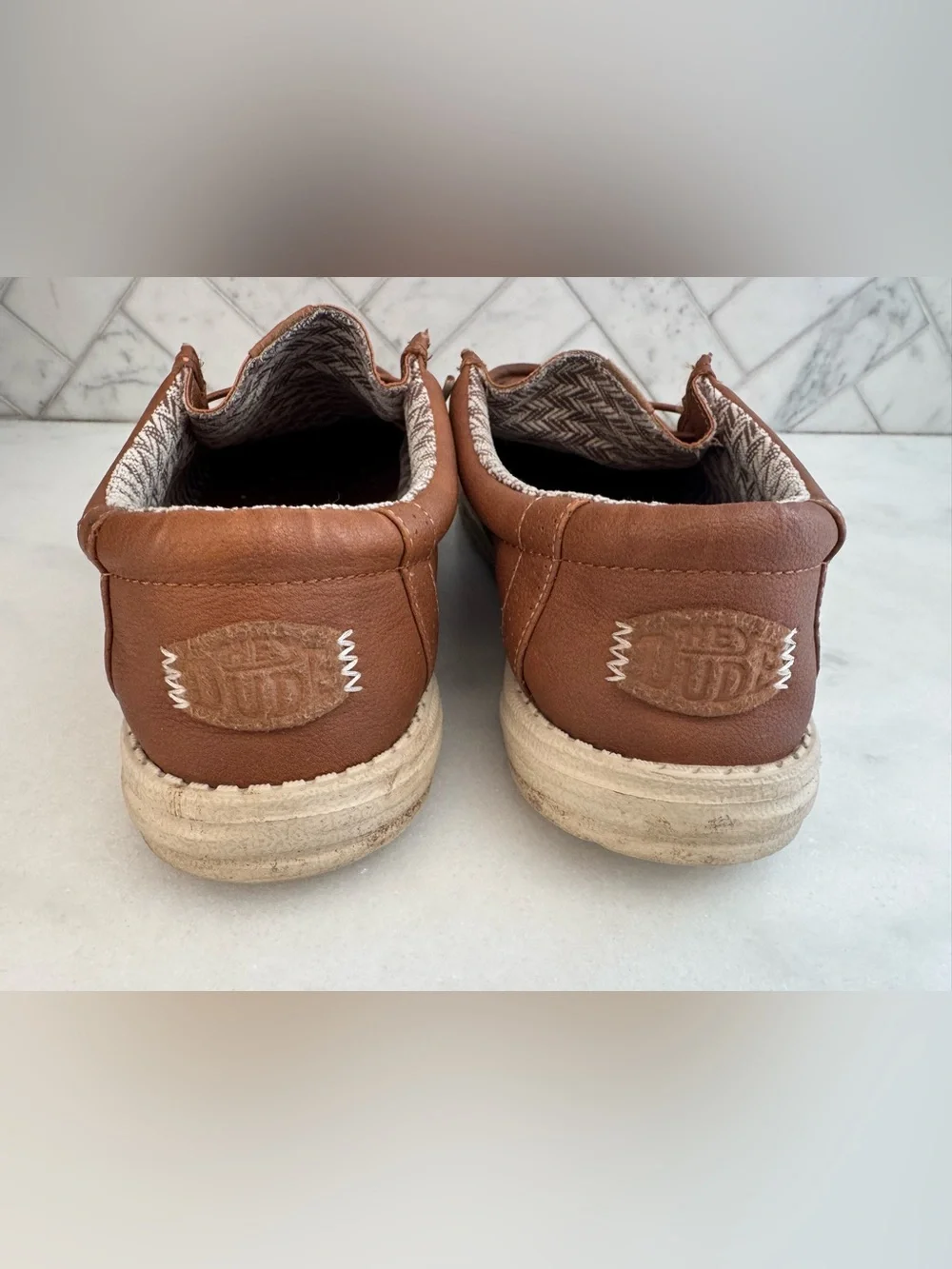 Hey Dude Brown Leather Casual Slip-On Loafers Mens 11
